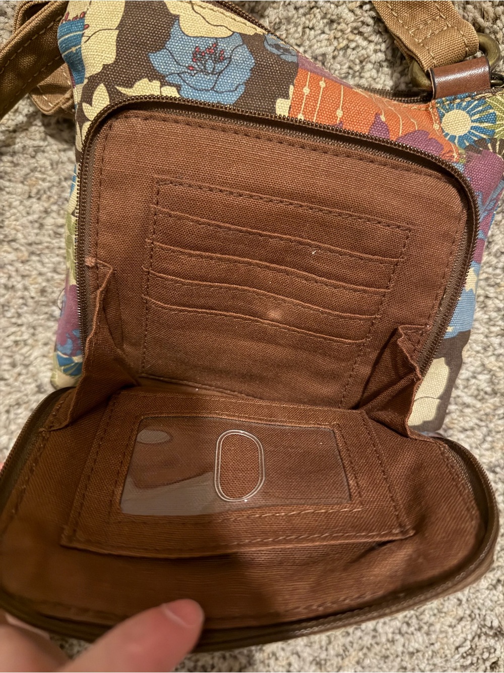 Vintage Fossil Multicolor Canvas Crossbody Messenger Bag Purse - Picture 6 of 6
